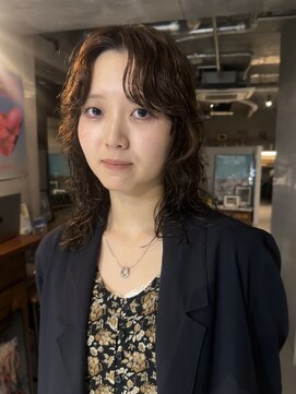 ソイリウム 下北沢(soi rium) ウルフパーマ_レイヤーパーマ_前髪なし_ケアパーマ