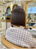 イメチェン外ハネボブ美髪ワイドバングレイヤー髪質改善縮毛矯正
