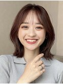 透明感カラー×ワンカールで可愛いレイヤーボブ