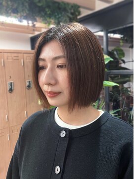 切りっぱなし/ミニボブ/髪質改善/オージュア/西新/百道浜