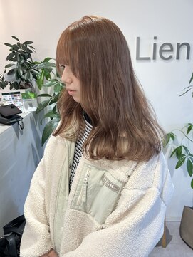 リアン(Lien) ミルクティーベージュ/ブリーチダブルカラー/ロングヘア/