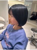 キッズカット☆女の子小顔ショートボブ前髪◎小学生入学式卒業式