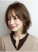 ミディアムレイヤー×白髪ぼかしカラー30代40代50代60代