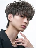 シースルーマッシュ韓国メンズヘアコンマバングフェザーパーマ