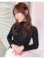 フィルムス 表参道(FILMS)&nbsp;グレージュブラウン/ミディアムレイヤー/韓国巻き/顔周りカット