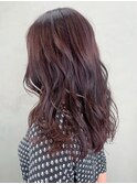 ピンクブラウン_セミウェットウェーブオリーブカラー_ba306372