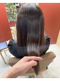 黒髪ロングストレート×髪質改善トリートメント