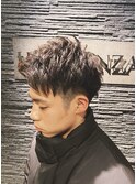 アイロンパーマ×アップバング