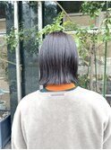 切りっぱなしボブ・ラベンダーグレージュ
