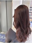 髪質改善ピンクブラウンカラー