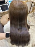 ブリーチなしWカラーでヘーゼルベージュ◎