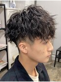 大宮波巻きスパイラルパーマツイストパーマメンズマッシュウルフ