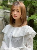 ホワイトグレージュチェリーブラウンミニウルフ