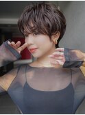 大人可愛い20代30代40代黒髪前下がりひし形小顔ボブ丸みショート