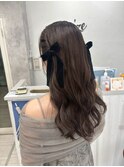 ハーフツインヘアアレンジ結婚式ヘアセットヘアメイク