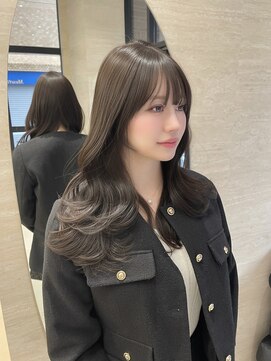 地毛風グレージュ韓国くびれヘア