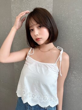 ロンド エメ 柏(Lond aimer) グレーブラウン似合わせカット/ミニボブレイヤー/ダークアッシュ