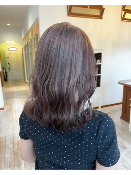 セットアップ 岡山北長瀬店(SET-UP) ブリーチ無しダブルカラートリートメント透明感グレージュ