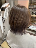dark silver×インナーカラー×ボブ