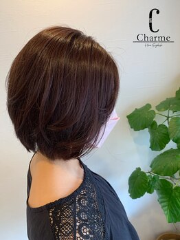 シャルム(Charme)の写真/似合わせショートやボブのカットで柔らかい動きやまとまりある髪へ♪