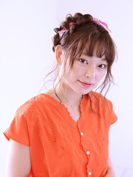 アース 熊本光の森店(HAIR&MAKE EARTH) 編込み×スカーフのエフォートレス・夏アレンジ