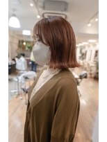 ユートゥイーズ つくば(U too e's)&nbsp;《Utoo e's つくば美容室 》Wカラーで作るオレンジベージュ