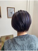 ハイライトカラー 大人かわいいデザインカラー ショートボブ