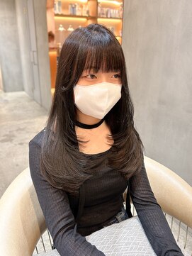 ロンド エスポワール 錦糸町(Lond espoir) デザインカラーレイヤーカットウェットヘアオリーブベージュ