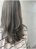 アッシュグレージュ透明感立体感×無造作ウェーブ20代30代くすみ
