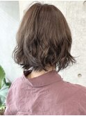 =ふわふわボブ大人ボブパーマゆるふわニュアンスパーマ30代40代