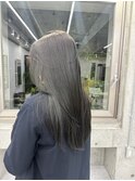 韓国顔まわりレイヤーカットグレージュオリーブベージュブラウン