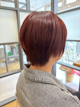 ヘア ルーナ バイ アプリーレ(hair lune by Aprire) 大人可愛いくびれショートボブ×カシスブラウン似合わせカット