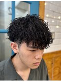 短め波巻きツイストスパイラルパーマ
