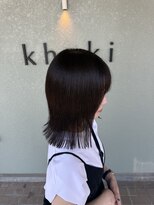 カーキヘアリンク(khaki hair link) 艶髪、ピンクベージュ