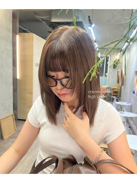 ソルトウォーター(SALT WATER) オリーブベージュ/ケアブリーチ/レイヤーカット恵比寿/代官山