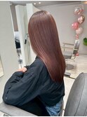 大人シアーベージュミニウルフボブミディアムレイヤー