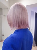 カシェル トウキョウ(Cashel Tokyo)&nbsp;ハイトーンボブ ブリーチ2回 ペールピンク ホワイトピンク