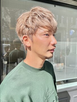 パークレーン アイス イヴェン アネックス(PARK LANE ICI yeven.anx) ブリーチマッシュショートメンズツーブロックデザインカラー