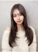 ☆ ワンホンレイヤー/グレージュブラウン/韓国巻き/顔周りカット