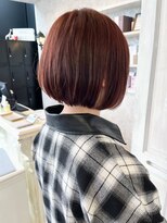 キャアリー(Caary) 福山人気髪質改善オレンジブラウンあごラインボブ内巻き20代艶髪