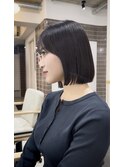 前髪あり簡単スタイリングコンパクトボブ