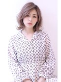 大人かわいいデザインカラー小顔ふわミディネオウルフ外ハネボブ