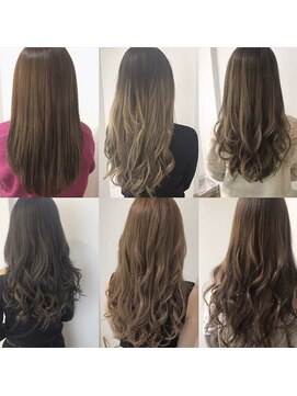 アンス 大阪梅田(ANs.) エクステ、ハイライトアッシュベージュ、ミルクティーベージュ