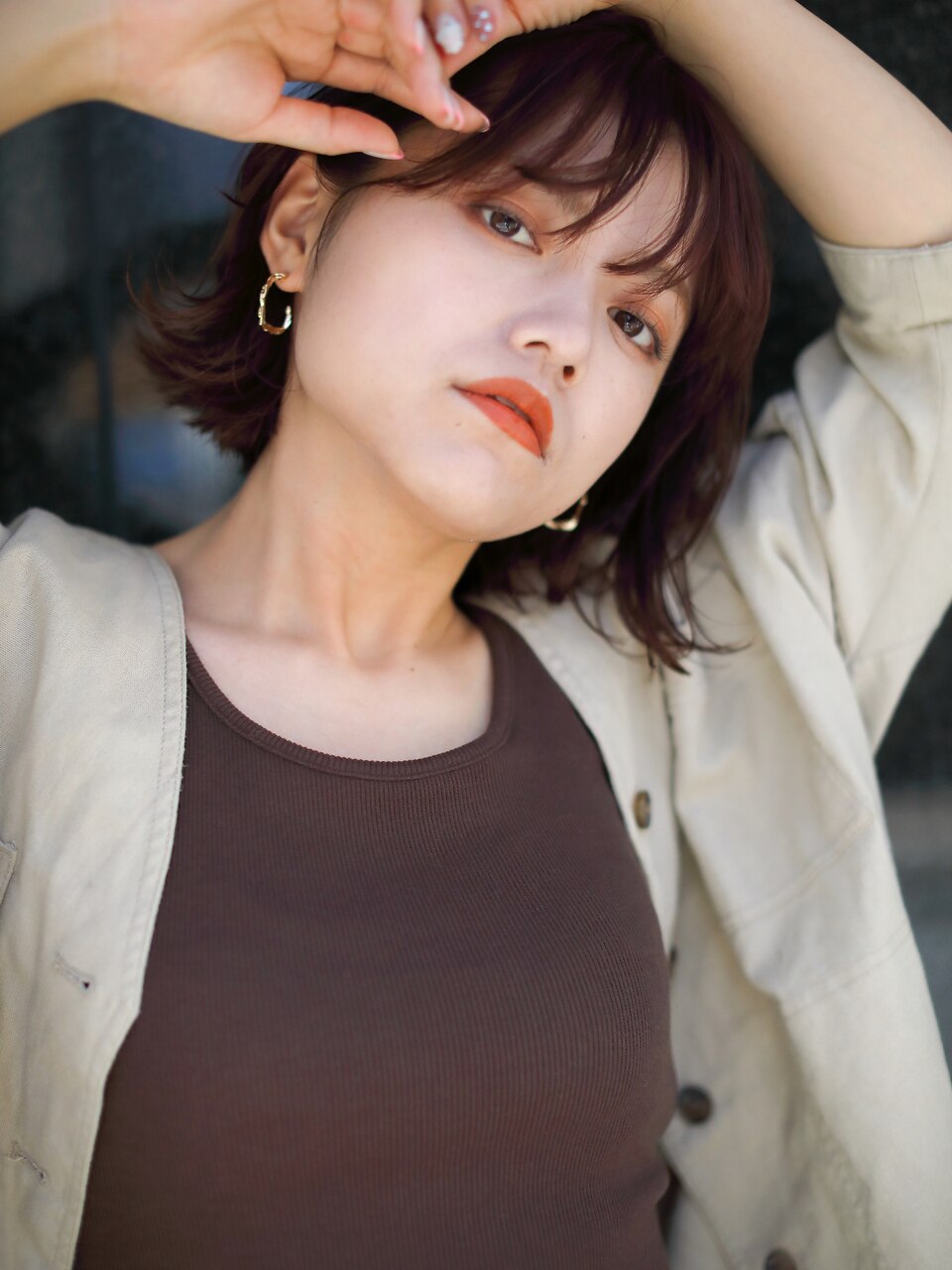 透け感×ブラウン