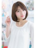 伸ばしかけに◎カーキアッシュナチュラル前下がりボブc1