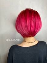 ラトリエ ブロカント 立川北口店(L'atelier BROCANTE)&nbsp;カシスピンク red ハイトーンカラー ニュアンスショート 韓国