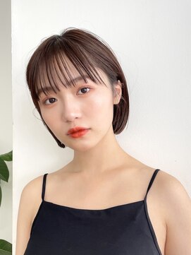 サンク 原宿 表参道(cinq) ミルクティーベージュナチュラルボブミニボブケアブリーチ20代