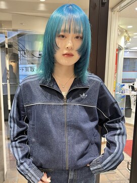 ラミエバイメルト 下北沢(lamie by melt) 村上/ブルーカラー顔まわりレイヤーケアブリーチダブルカラー