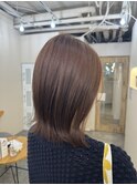 20代/30代/40代/ピンクベージュ/外はねボブ/切りっぱなしボブ