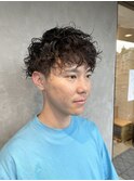くるくるパーマ×マッシュ×ツーブロック